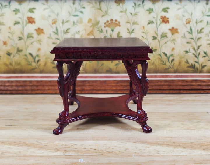 Dollhouse Bird Side Table Vintage Hansson Miniatures 1:12 Scale Mahogany Finish - MiniatureCrush