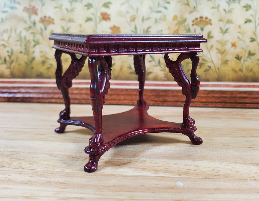 Dollhouse Bird Side Table Vintage Hansson Miniatures 1:12 Scale Mahogany Finish - MiniatureCrush