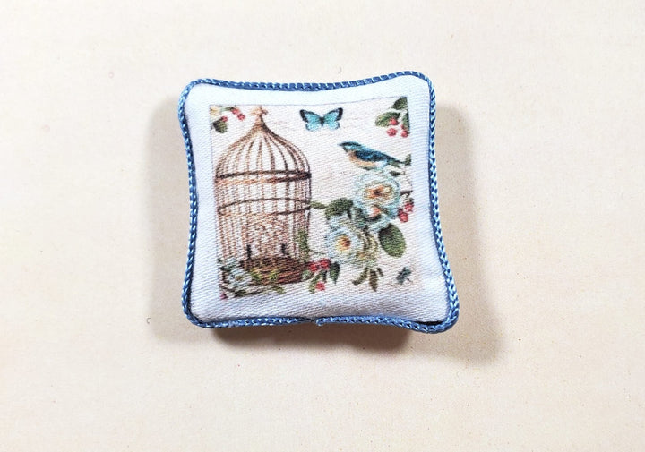 Dollhouse Birdcage & Butterfly Pillow Handmade 1:12 Scale Miniature - MiniatureCrush