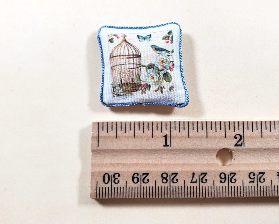 Dollhouse Birdcage & Butterfly Pillow Handmade 1:12 Scale Miniature - MiniatureCrush