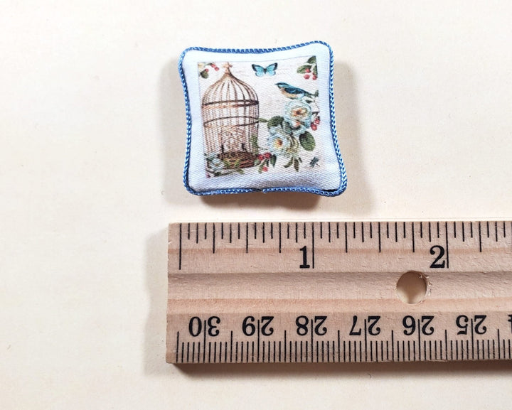 Dollhouse Birdcage & Butterfly Pillow Handmade 1:12 Scale Miniature - MiniatureCrush