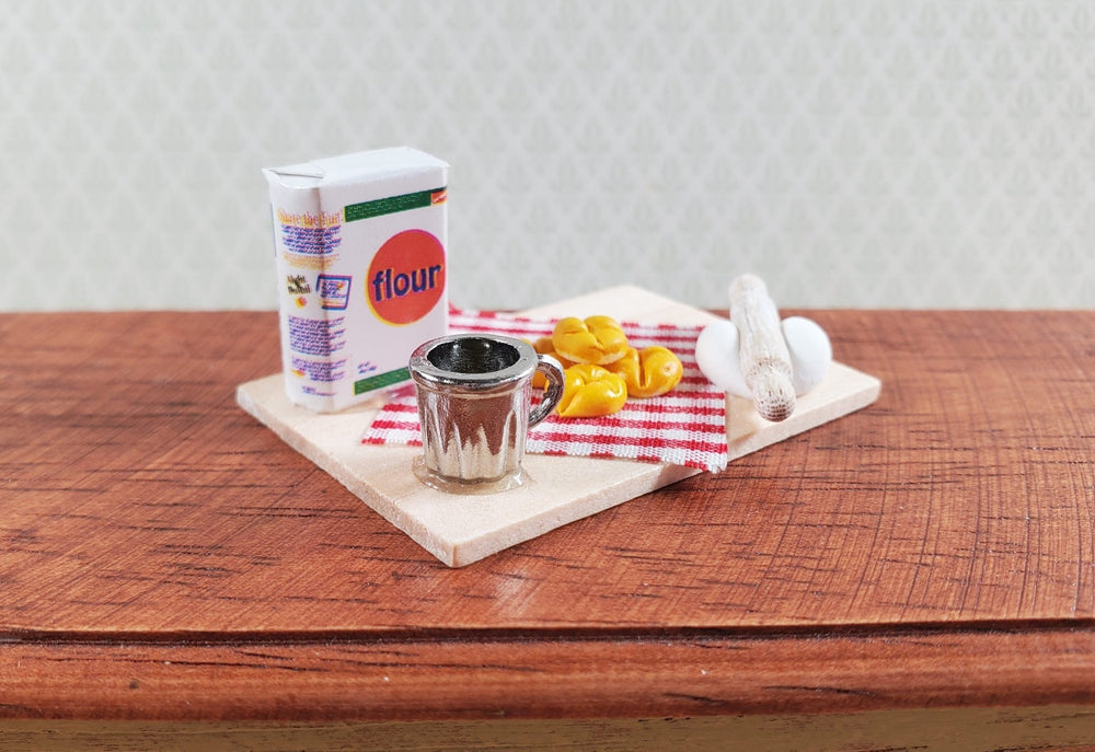 Dollhouse Biscuit Baking Set on Board Rolls 1:12 Scale Miniature Food Kitchen - MiniatureCrush