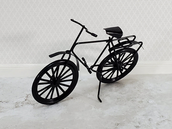 Dollhouse Black Bicycle Metal Adult Bike 1:12 Scale Modern Miniature - Miniature Crush