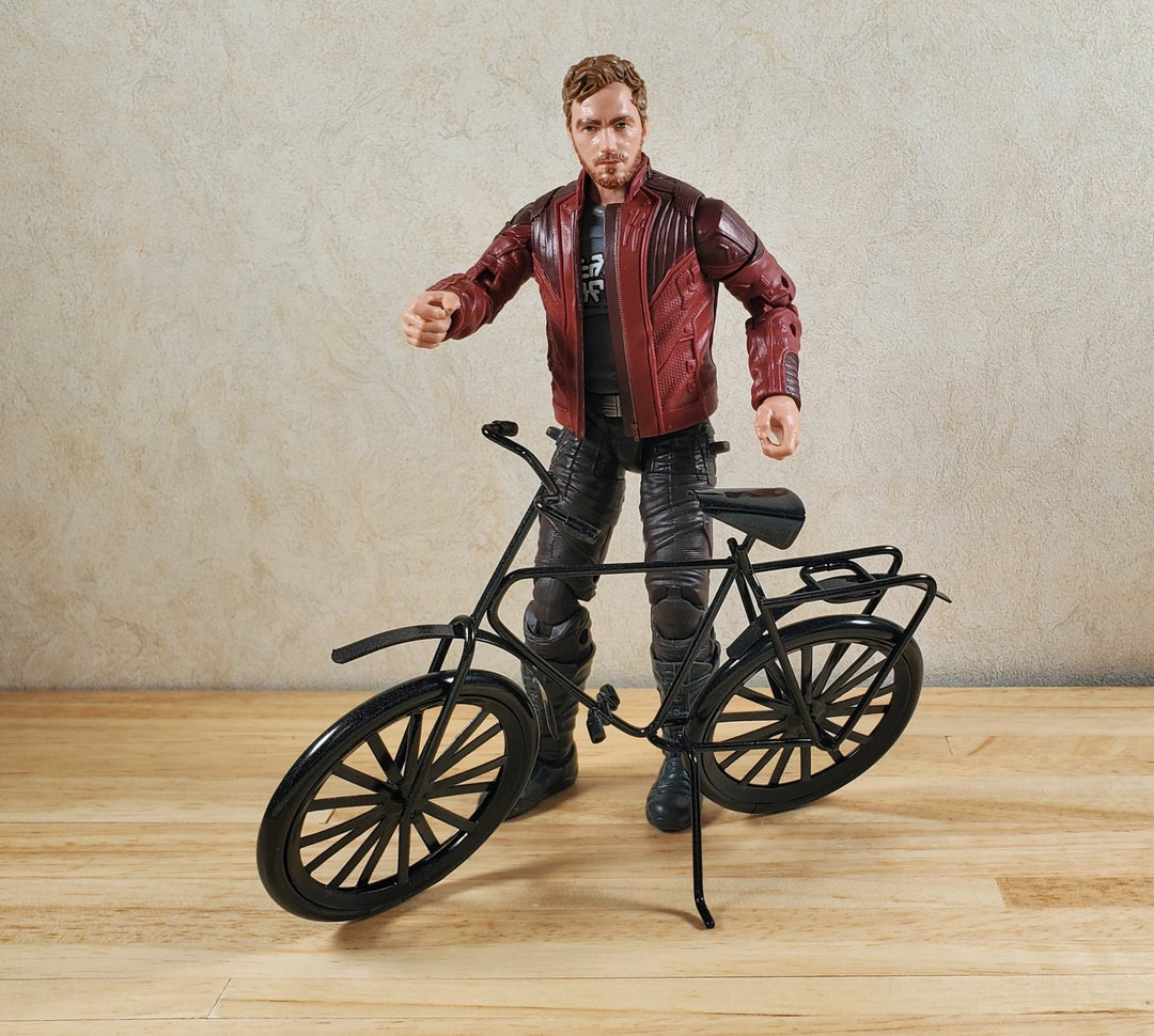 Dollhouse Black Bicycle Metal Adult Bike 1:12 Scale Modern Miniature - MiniatureCrush