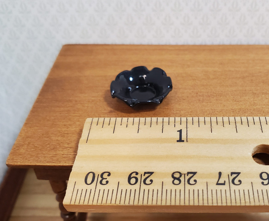 Dollhouse Black Decorative Bowl Curvy Sides 1:12 Scale Miniature - MiniatureCrush