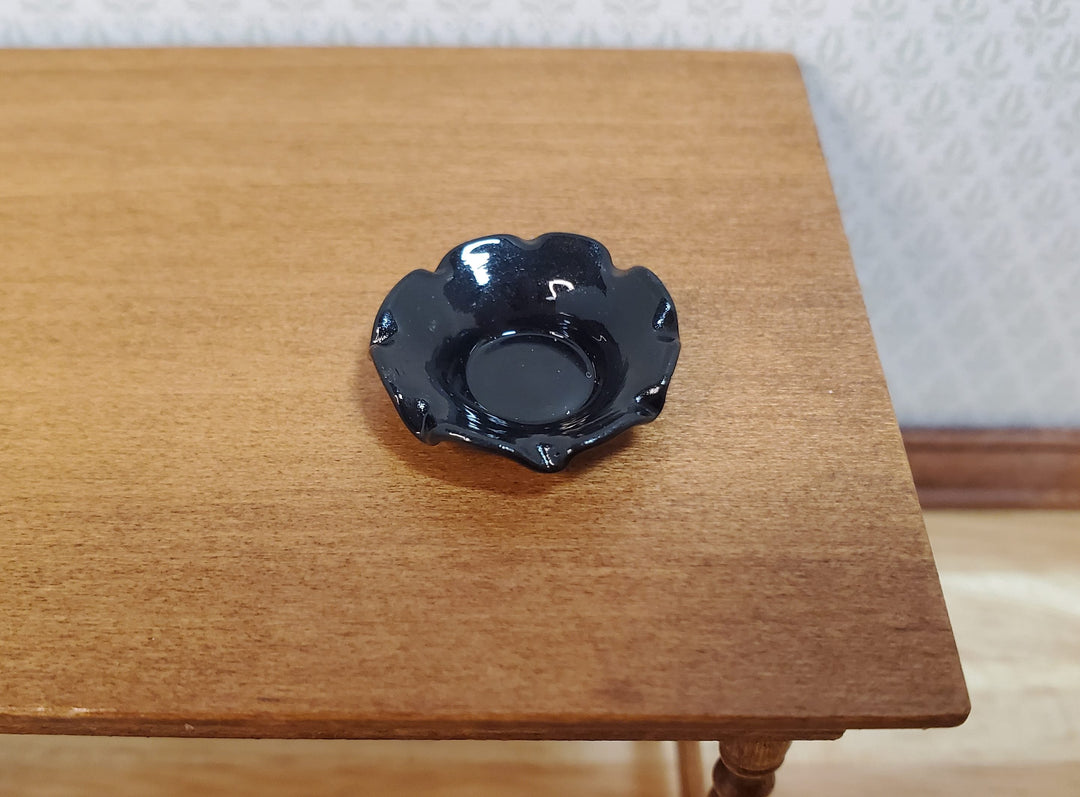 Dollhouse Black Decorative Bowl Curvy Sides 1:12 Scale Miniature - MiniatureCrush