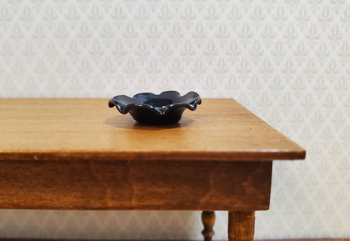 Dollhouse Black Decorative Bowl Curvy Sides 1:12 Scale Miniature - MiniatureCrush