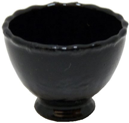 Dollhouse Black Flared Bowl 1:12 Scale Miniature Decor Halloween - MiniatureCrush