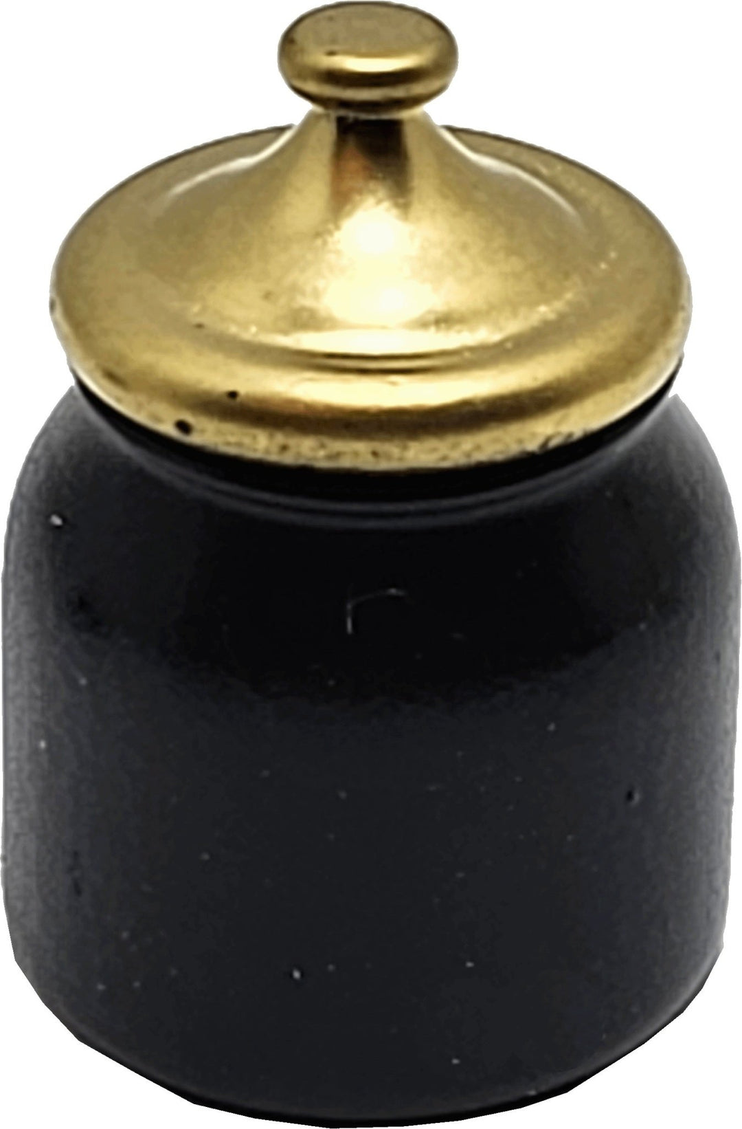 Dollhouse Black Glass Jar with Gold Lid 1:12 Scale Miniature Decoration Kitchen - MiniatureCrush