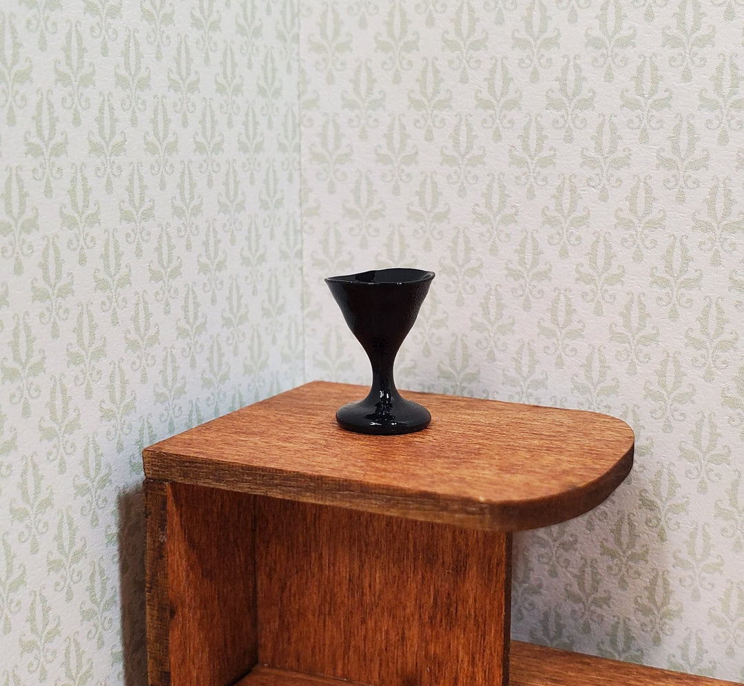 Dollhouse Black Martini Glass Small 1:12 Scale Miniature Kitchen Halloween Decor - MiniatureCrush