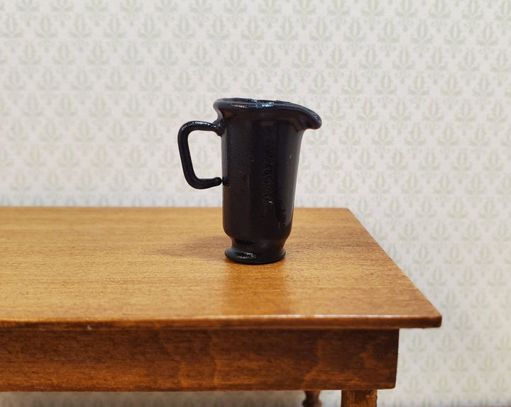 Dollhouse Black Pitcher with Handle 1:12 Scale Miniature Kitchen Halloween Decor - MiniatureCrush