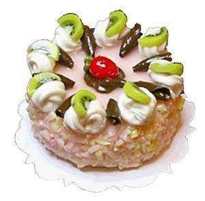 Dollhouse Black Raspberry Kiwi Cake 1:12 Scale Miniature Dessert Food - MiniatureCrush
