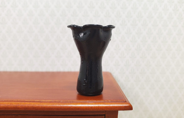 Dollhouse Black Ruffled Vase 1:12 Scale Miniature Decoration Halloween - MiniatureCrush