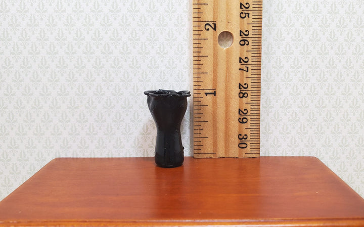 Dollhouse Black Ruffled Vase 1:12 Scale Miniature Decoration Halloween - MiniatureCrush