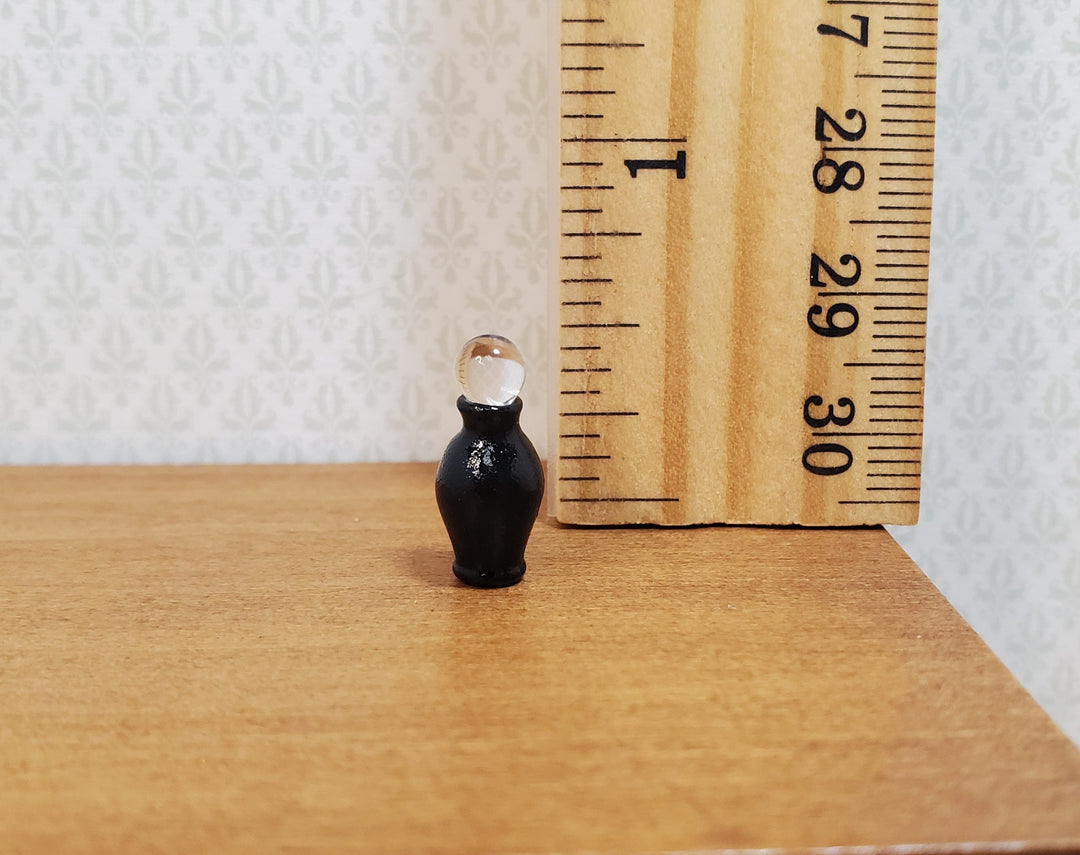 Dollhouse Black Small Elegant Jar with Stopper 1:12 Scale Miniature - MiniatureCrush