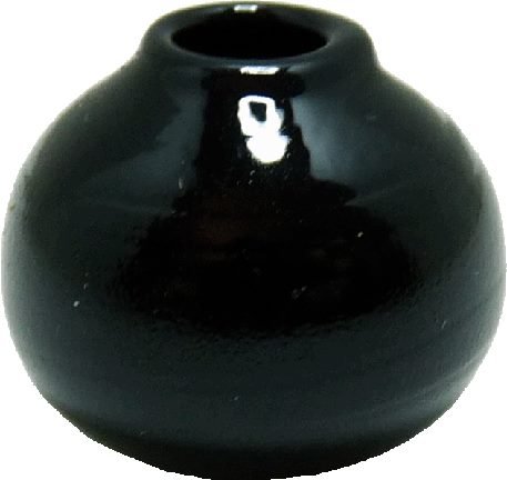 Dollhouse Black Southwest Style Round Vase 1:12 Scale Miniature Decor - MiniatureCrush