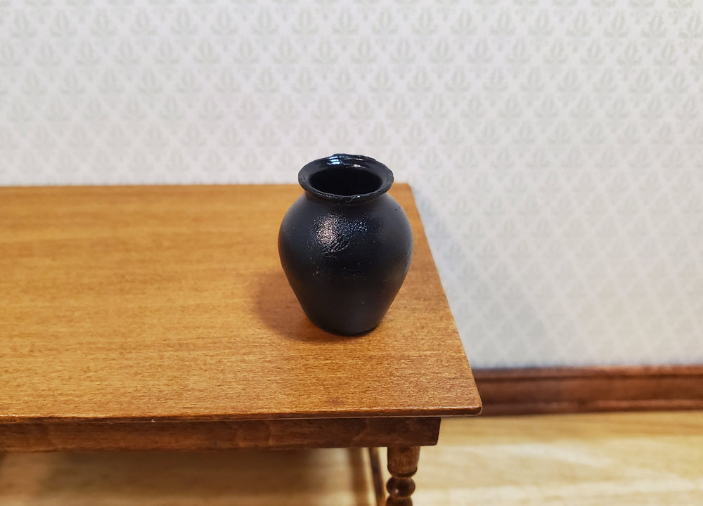 Dollhouse Black Vase for Flowers 1:12 Scale Miniature Classic Style - MiniatureCrush