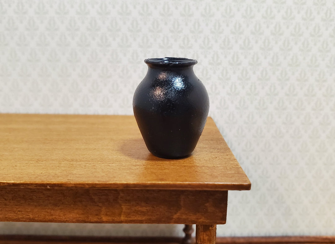 Dollhouse Black Vase for Flowers 1:12 Scale Miniature Classic Style - MiniatureCrush