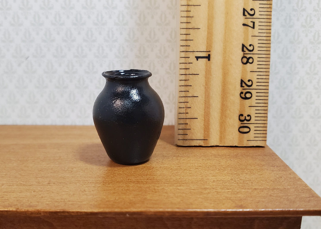 Dollhouse Black Vase for Flowers 1:12 Scale Miniature Classic Style - MiniatureCrush