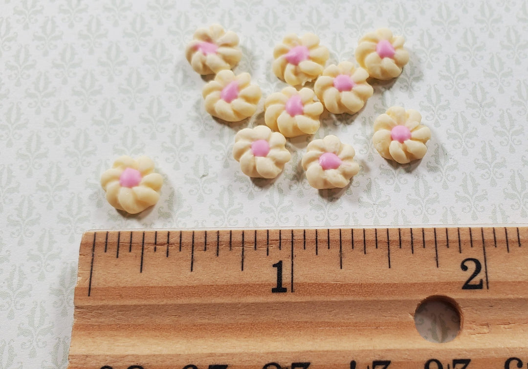 Dollhouse Blossom Flower Cookies Set of 10 1:12 Scale Miniatures Food Groceries - MiniatureCrush