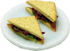 Dollhouse BLT Sandwich on a White Plate 1:12 Scale Miniature Food