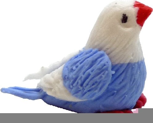 Dollhouse Blue and White Bird 1:12 Scale Miniature Pet Animals - MiniatureCrush