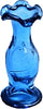 Dollhouse Blue Fluted Glass Pedestal Vase 1:12 Scale Miniature