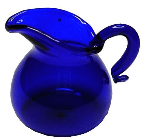 Dollhouse Blue Glass Pitcher 1:12 Scale Miniature Kitchen Decor - MiniatureCrush