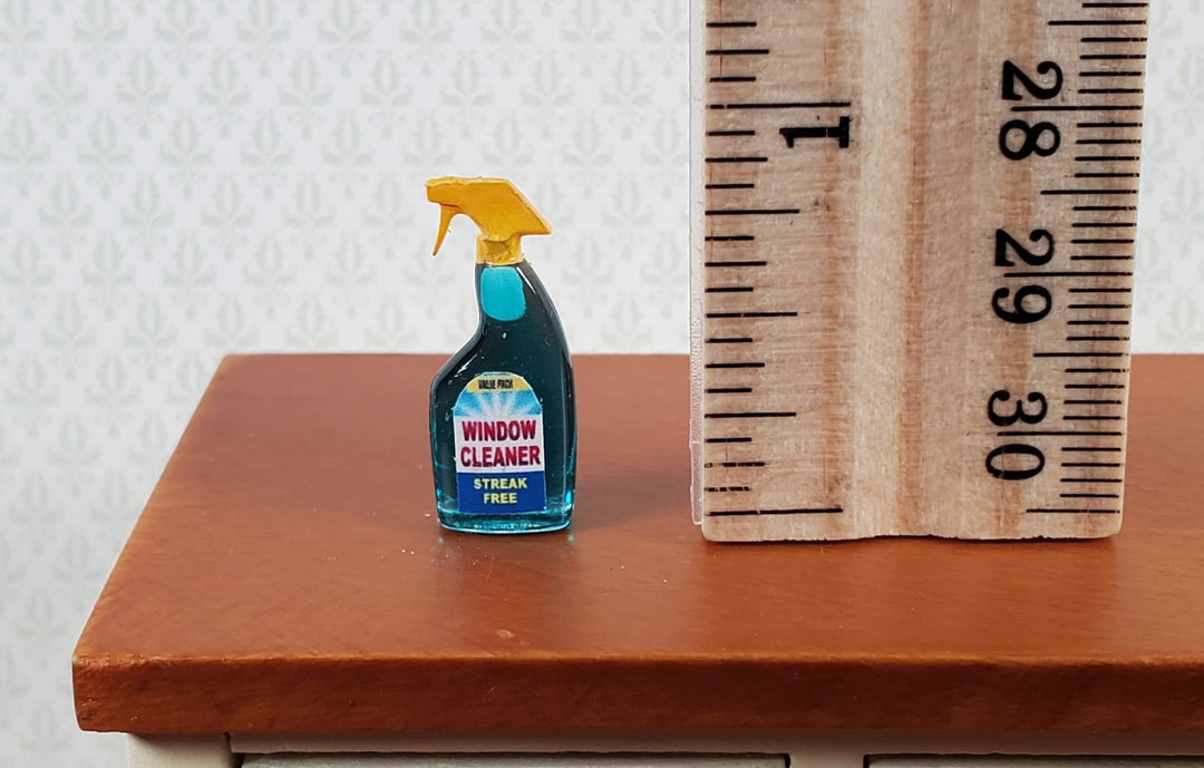 Dollhouse Blue Glass Window Cleaner Spray Bottle 1:12 Scale Miniature Handmade - Miniature Crush
