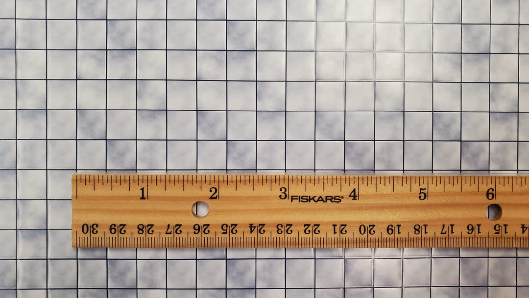 Dollhouse Blue Grey Tile Floor Lightly Embossed 1:12 Miniature Card Stock - MiniatureCrush