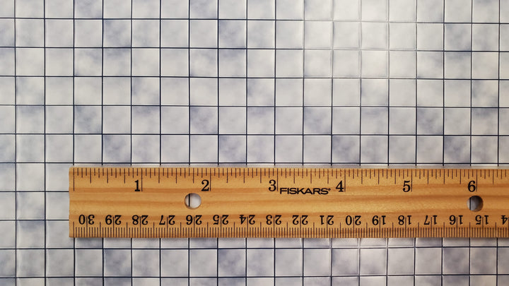 Dollhouse Blue Grey Tile Floor Lightly Embossed 1:12 Miniature Card Stock - MiniatureCrush