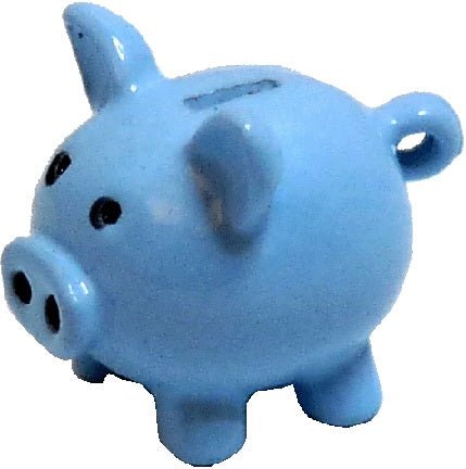 Dollhouse Blue Metal Piggy Bank 1:12 Scale Miniature - MiniatureCrush