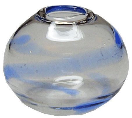 Dollhouse Blue Swirled Glass Southwest Vase 1:12 Scale Miniature Decor - MiniatureCrush