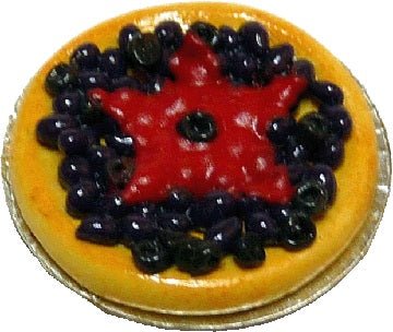 Dollhouse Blueberry Raspberry Star Spangled Pie 1:12 Scale Miniature Food - MiniatureCrush