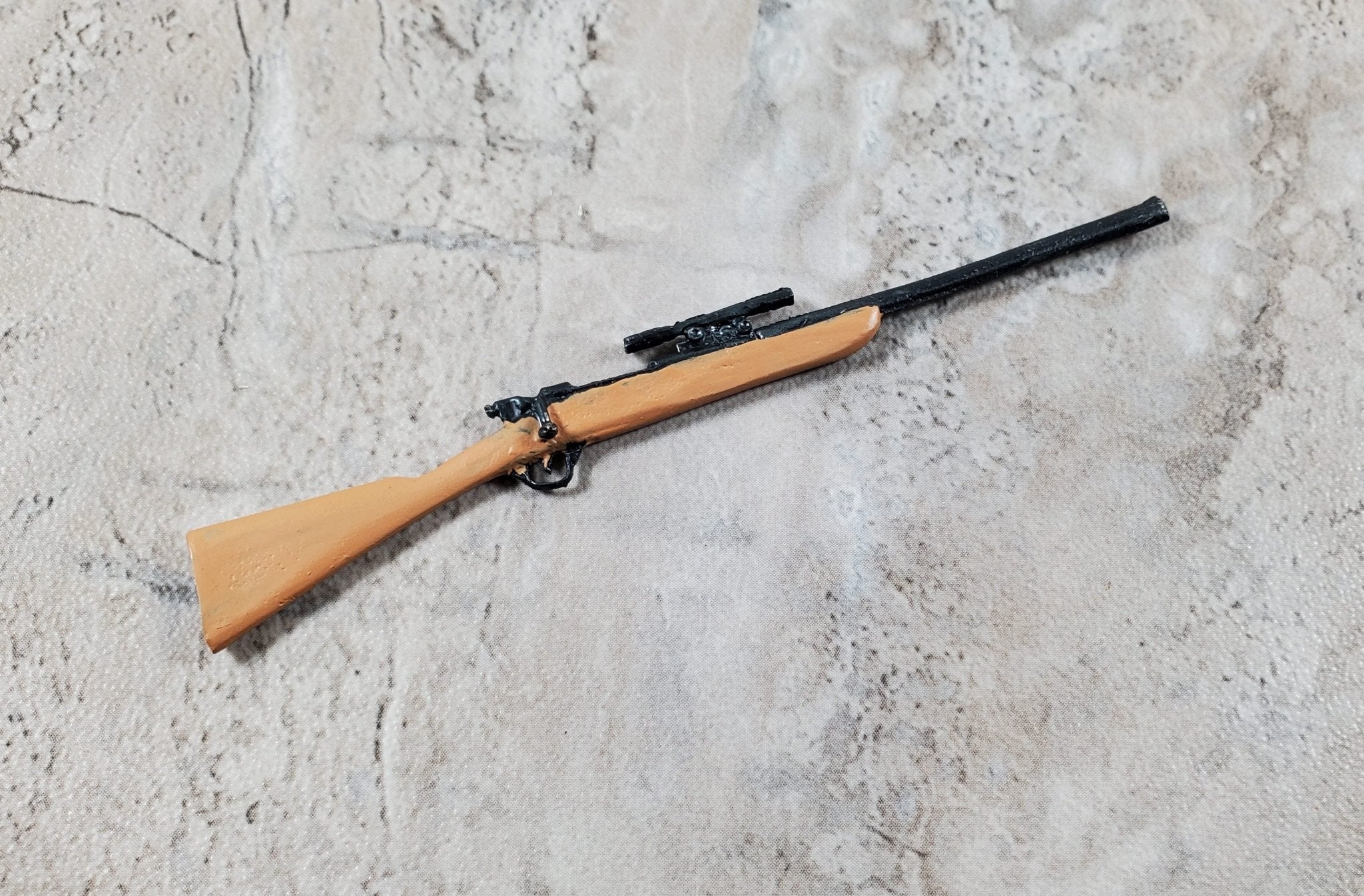 Dollhouse Bolt Action Rifle with Scope Prop 1:12 Scale Painted Metal ...