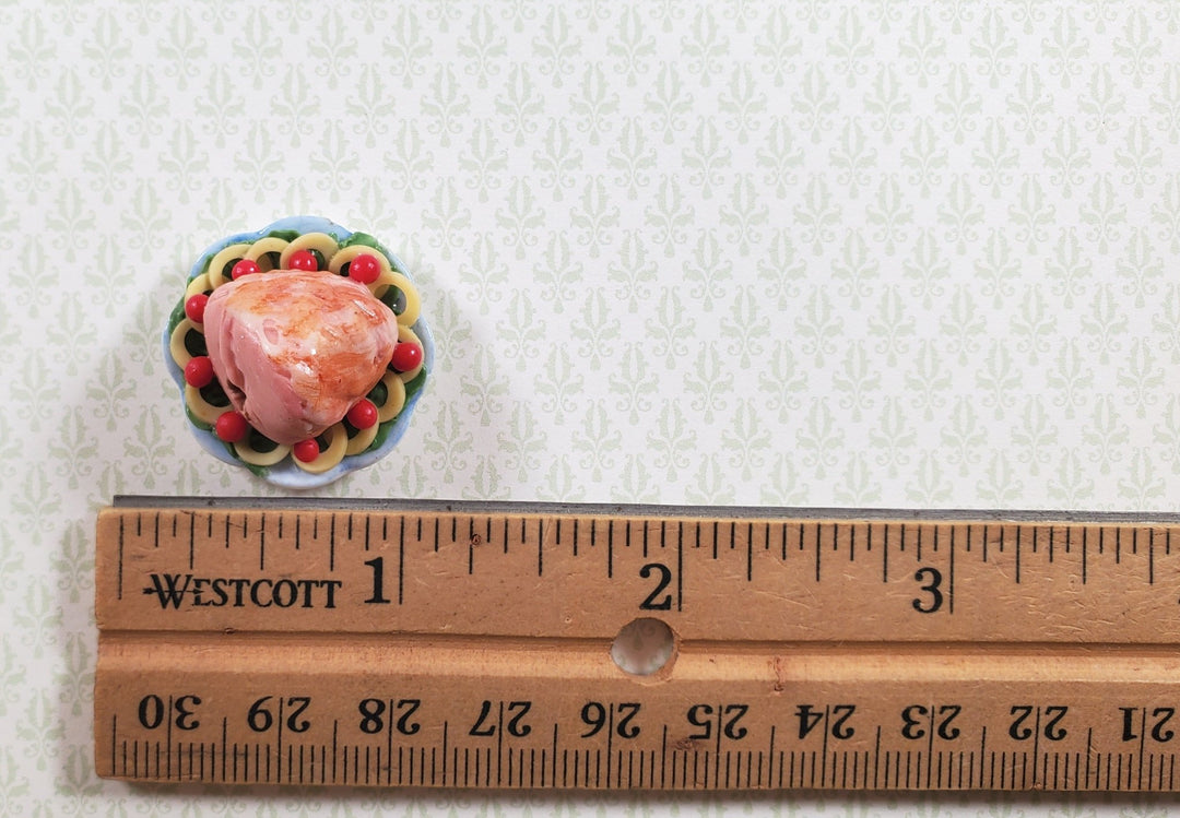 Dollhouse Bone - in Ham with Pineapple Garnish 1:12 Scale Miniature Food Kitchen - MiniatureCrush
