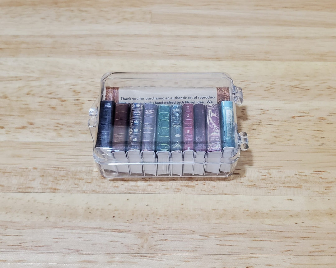 Dollhouse Book Set x10 Antique Style Set 4 1:12 Scale (blank inside) Handmade - MiniatureCrush