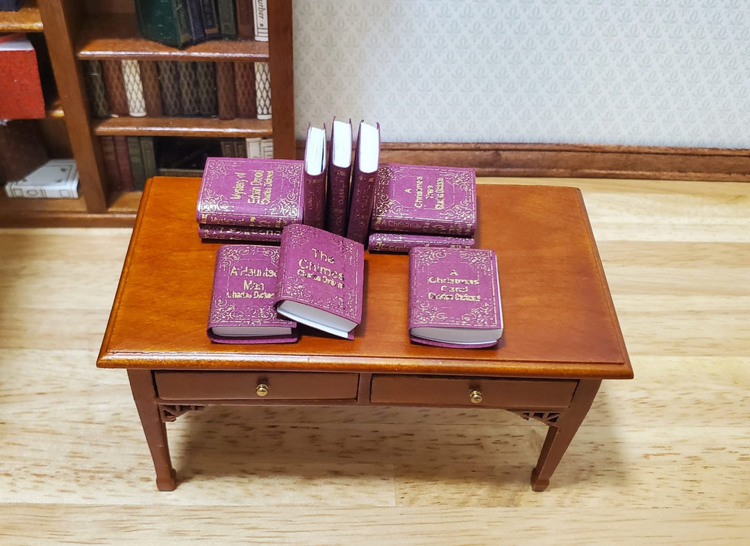 Dollhouse Book Set x10 Charles Dickens 1:12 Scale (blank inside) Handmade - MiniatureCrush