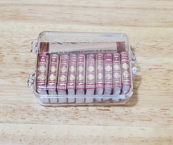 Dollhouse Book Set x10 Henry Wadsworth Longfellow 1:12 Scale (blank inside) - MiniatureCrush