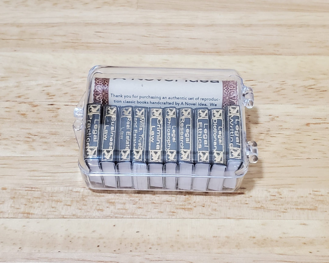 Dollhouse Book Set x10 Legal Reference 1:12 Scale (blank inside) Handmade - MiniatureCrush
