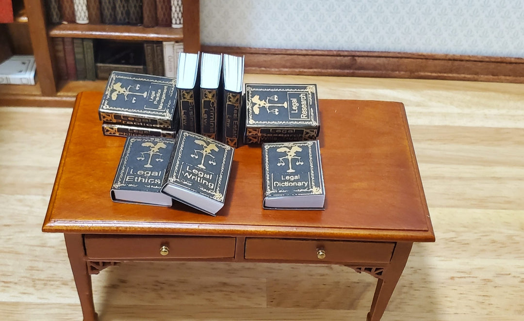 Dollhouse Book Set x10 Legal Reference 1:12 Scale (blank inside) Handmade - MiniatureCrush