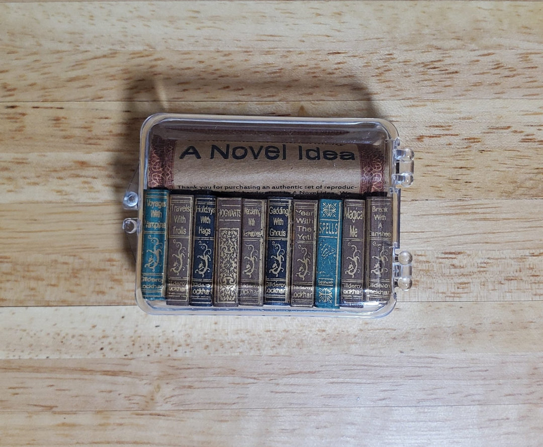Dollhouse Book Set x10 Wizard School Books 1:12 Scale Miniatures (blank inside) - MiniatureCrush