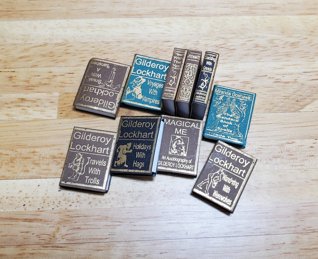 Dollhouse Book Set x10 Wizard School Books 1:12 Scale Miniatures (blank inside) - MiniatureCrush