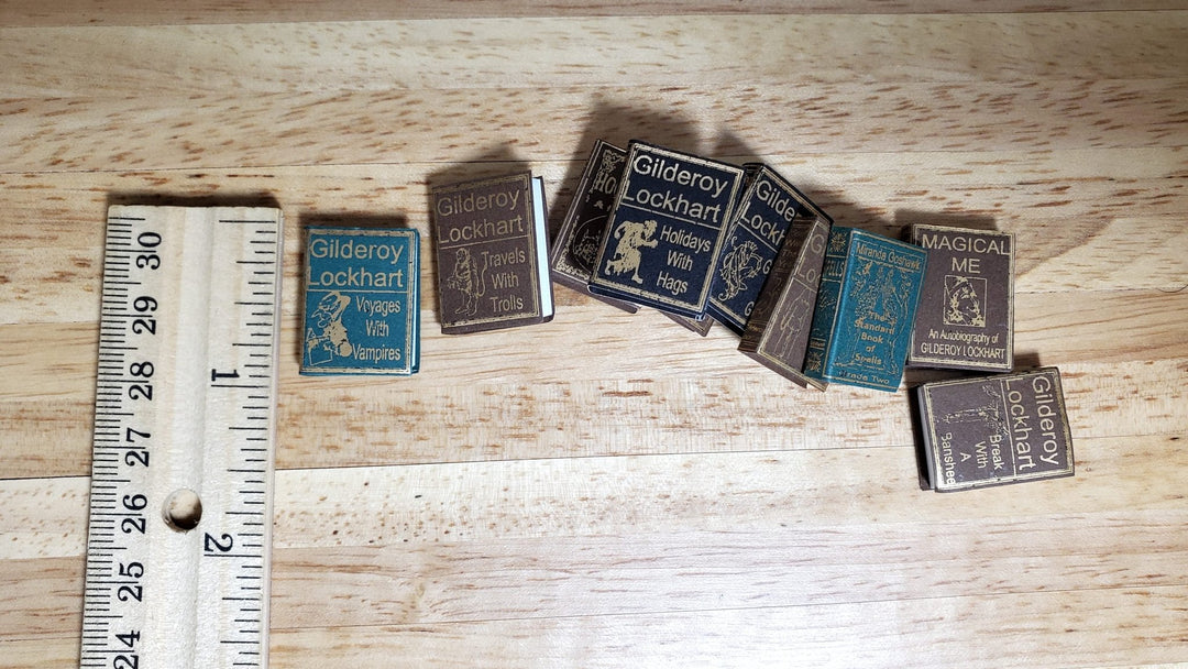 Dollhouse Book Set x10 Wizard School Books 1:12 Scale Miniatures (blank inside) - MiniatureCrush