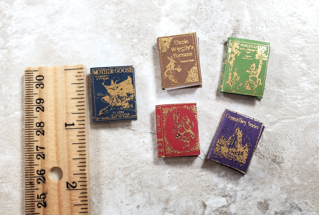 Dollhouse Book Set x5 Children's Classics 2 1:12 Scale (blank inside) - MiniatureCrush