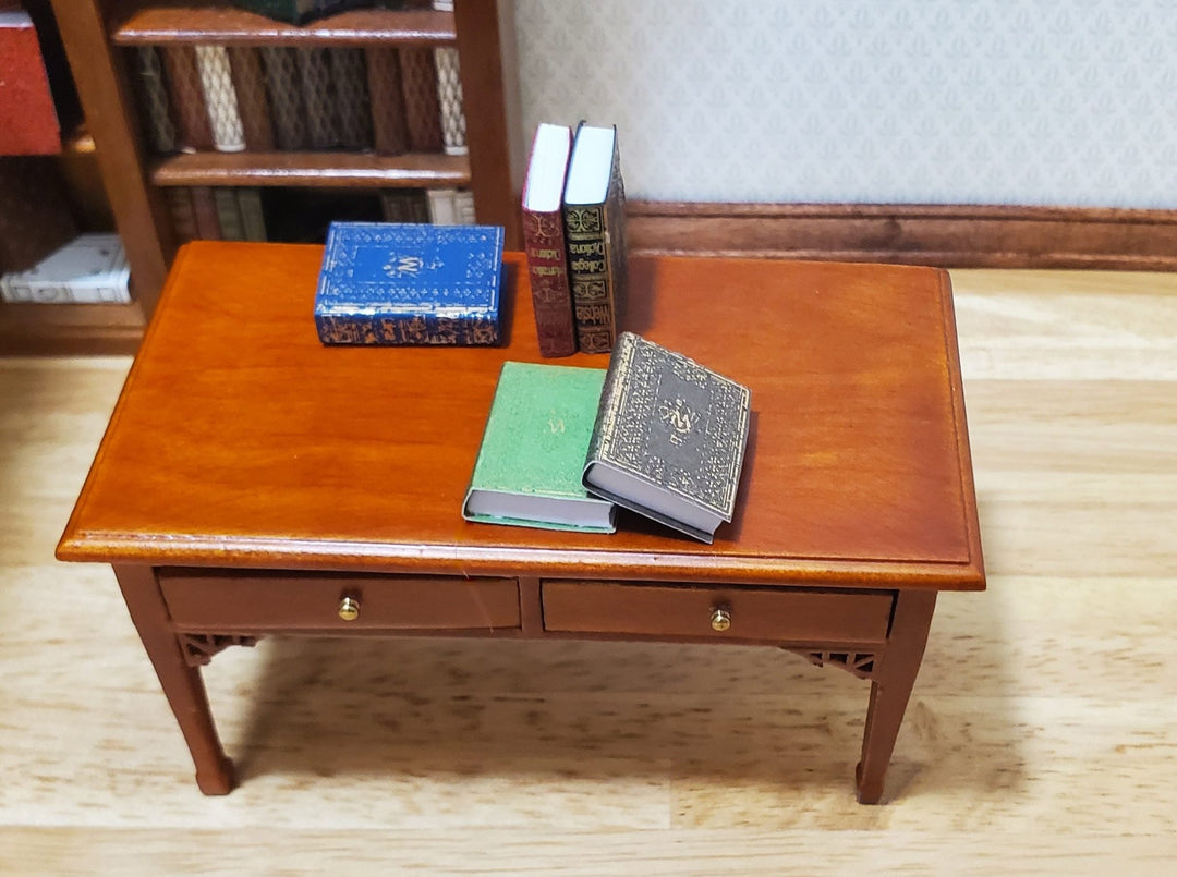 Dollhouse Book Set x5 Desk Reference 1:12 Scale Miniatures (blank inside) - MiniatureCrush
