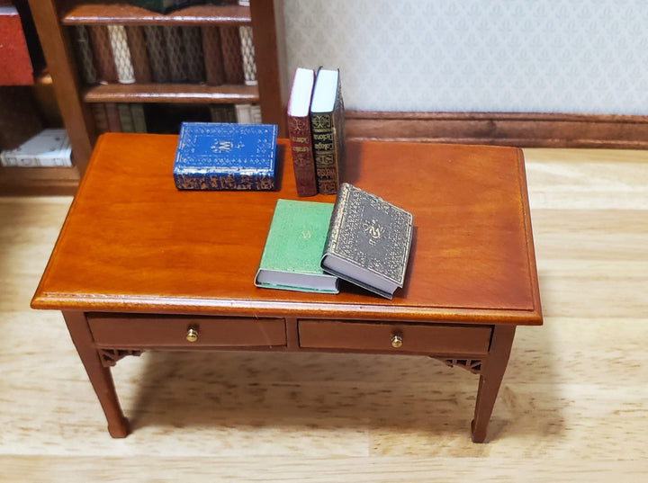 Dollhouse Book Set x5 Desk Reference 1:12 Scale Miniatures (blank inside) - MiniatureCrush
