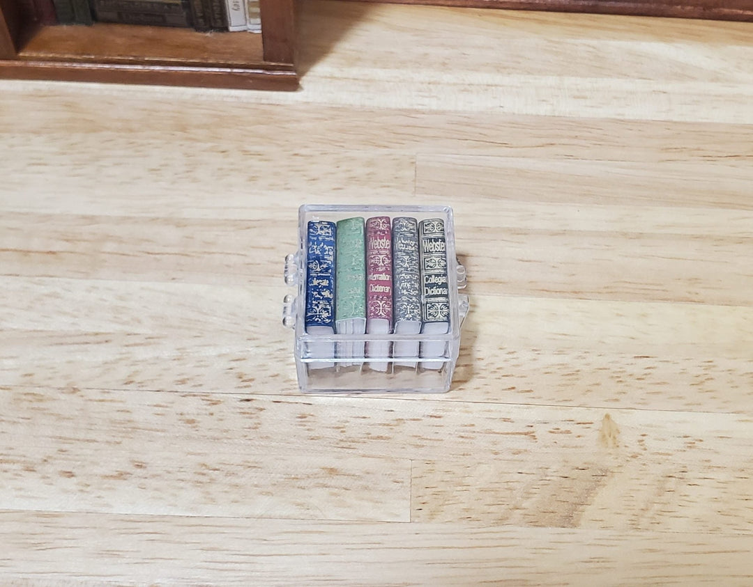 Dollhouse Book Set x5 Desk Reference 1:12 Scale Miniatures (blank inside) - MiniatureCrush