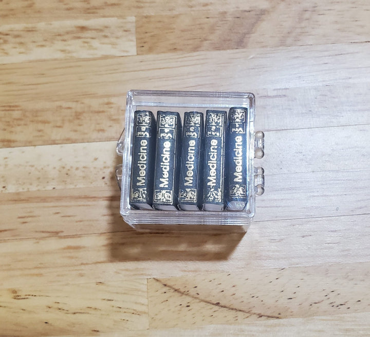 Dollhouse Book Set x5 Medical Reference 1:12 Scale Miniatures (blank inside) - MiniatureCrush