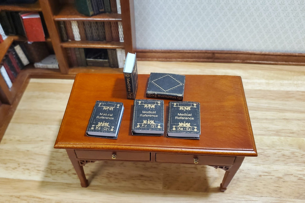 Dollhouse Book Set x5 Medical Reference 1:12 Scale Miniatures (blank inside) - MiniatureCrush